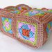 BORSA GRANNY IN COTONE, MATTONELLE COLORATE E MANICI IN COTONE 