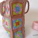 BORSA GRANNY IN COTONE, MATTONELLE COLORATE E MANICI IN COTONE 