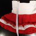 Vestitino bimba  neonata uncinetto rosso e bianco