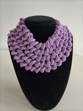 Collana handmade girocollo lilla