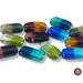 20 Perle in vetro bicolore - 24 x 13 x 7 mm - Colore: Lotto Misto