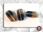 20 Perle in vetro bicolore - 24 x 13 x 7 mm - Colore: Grigio - Fumo