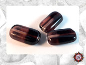 20 Perle in vetro bicolore - 24 x 13 x 7 mm - Colore: Viola chiaro - Viola scuro