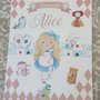 Banner festa compleanno nascita Alice paese meraviglie stregatto regina cuori bianconigloo 