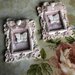 Gessetti Cornice in gesso Shabby Chic rosa con Farfalle in gesso 