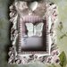 Gessetti Cornice in gesso Shabby Chic rosa con Farfalle in gesso 