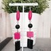 Orecchini lunghi legno resina fuxia neri nero donna earrings