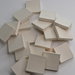 20 mattonelle in terracotta bianca da decorare cm 3,3x3,3x0,6