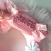 Ghirlanda nascita rosa con caramelle 