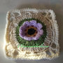Granny square fiore, piastrelle uncinetto, copertina uncinetto, cuscino, applicazioni lana o cotone