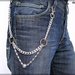 Catena per pantaloni e jeans, colore  argento,  lunga cm. 48, realizzata con accessori extra lusso