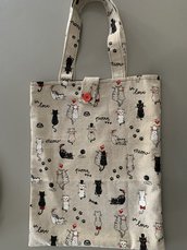 Shopper shopping bag richiudibile gattini