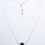 Collana donna arg 925 cristallo Swarovski, Cuore nero,  San Valentino, regalo Anniversario, compleanno, Natale, Pasqua, 