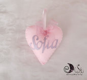 cuore rosa con nome da appendere fiocco nascita nonni decorazione cameretta appendi porta personalizzabile