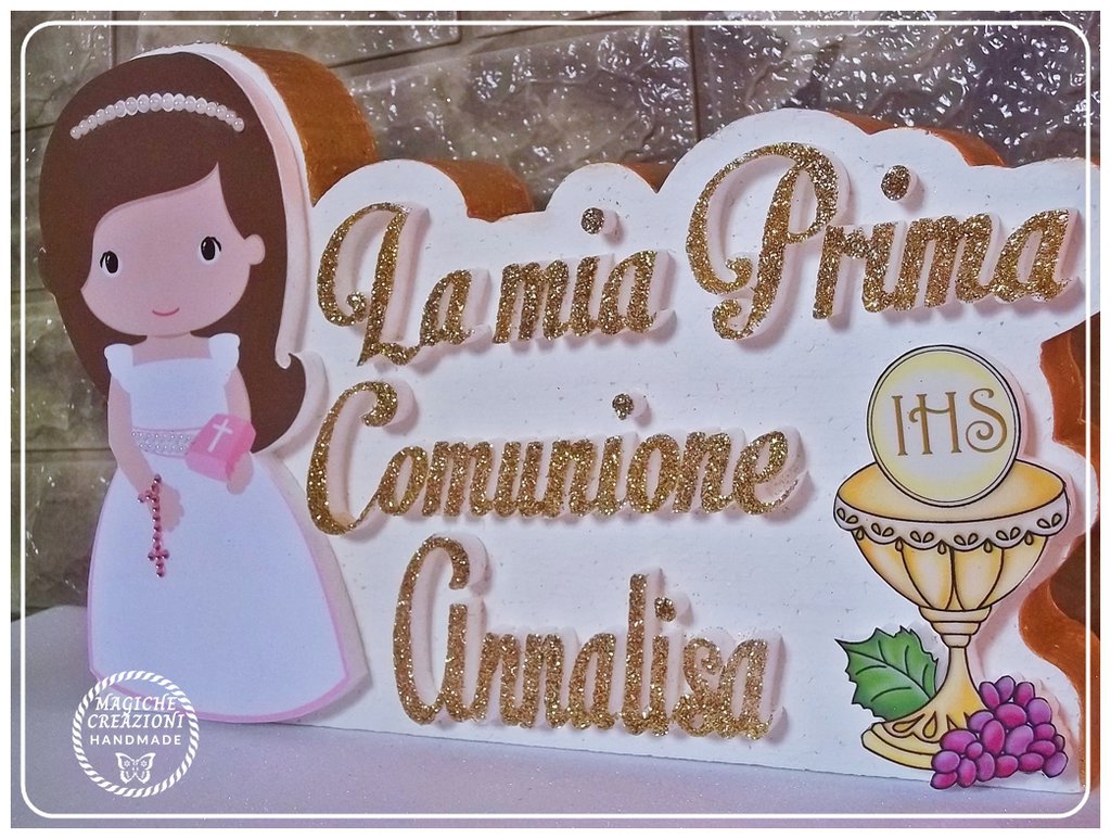 Tag Tondo Bomboniera - La mia Prima Comunione Bimba - ∑Momenti Unici
