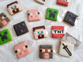 minecraft biscotti decorati personalizzati a tema festa compleanno biscotti 