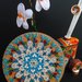 Mandala rotondi realizzati a mano con tecnica QUILLING su sughero