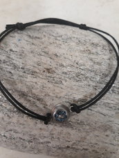 braccialetto con fiore blu in cristallo