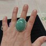 Anello grande forma per donna in giada verde regolabile 