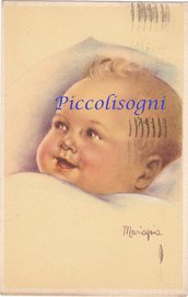 Trasferimento immagine cartolina d'epoca firmata neonato file stampabile jpg