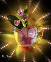 Orchidea all’uncinetto in tazza 