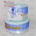 Torta di pannolini + Calzini personalizzati con dedica idea regalo nascita battesimo baby shower maschio azzurro blu celeste