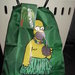 Sacca verde con Homer Simpson dipinto a mano