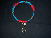 Spiral Bracelet Bangle with silk