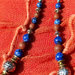 Collana "Triangolo Blu Mala" con perline nepalesi