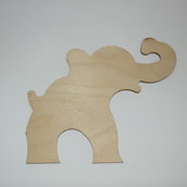Sagoma in legno forma elefante cm 6,5 x 8,5