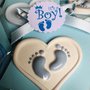 Gessetti profumati 30 Cuore con piedini Baby Shower Battesimo Nascita bimbo