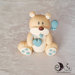 Cake topper orso baby con cuore e palloncino e stelline per bimbo personalizzabile 