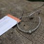 Perla di Agata naturale in 4mm - Bracciale macramè fatto a mano - semipreziosa liscia