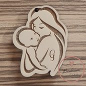 Bomboniera segnaposto maternità madre figlio con iniziale personalizzabile