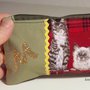 Piccola pochette con stoffa "gatti", con iniziale, con zip