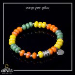 ORANGE GREEN YELLOW - BRACCIALI REVES FATTI SU MISURA CON PIETRE NATURALI E COMPONENTI IN ARGENTO925,ACCIAIO 316L E METALLO