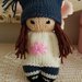 Bambolina Comfort Dolls lavorata ai ferri in lana, da regalare come bomboniera o tenere per compagnia, da appendere alla borsa o solo per giocare 