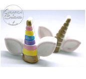 Gessetto orecchie/corno unicorno colorato