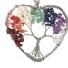 Portachiavi ciondolo cuore albero della vita con vere pietre dure dai colori dei 7 chakra cristalloterapia
