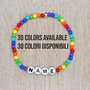 bracciale con nome, braccialetto perline personalizzato, bracciale elastico con perline, bracciale lettere, bracciale bambini 