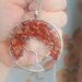 Collana in argento 925 con ciondolo albero della vita wire in corallo rosso naturale chakra cristalloterapia