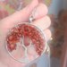 Collana in argento 925 con ciondolo albero della vita wire in corallo rosso naturale chakra cristalloterapia