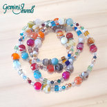 Collana Di Perle Multicolore Yukiko 1YAT455 | Clessidra Jewels