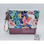 Beauty Pochette floreale lilla con nome