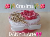 Scatolina portaconfetti 😇 Cresima, rivestita in pannolenci nella tonalità del rosa 💗 acceso, con rosa🌹e spiga 🌾di grano.