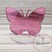 Bomboniera farfalla plexiglass rosa da appoggio con nome personalizzabile