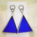 orecchini pendenti blu  triangolo in vetro