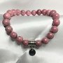 Bracciale rosa intenso in Rodonite con charm