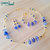 Parure Blue-Gold girocollo, bracciale e orecchini