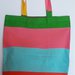 Shopper in cotone a righe colorate, sfoderata con manici